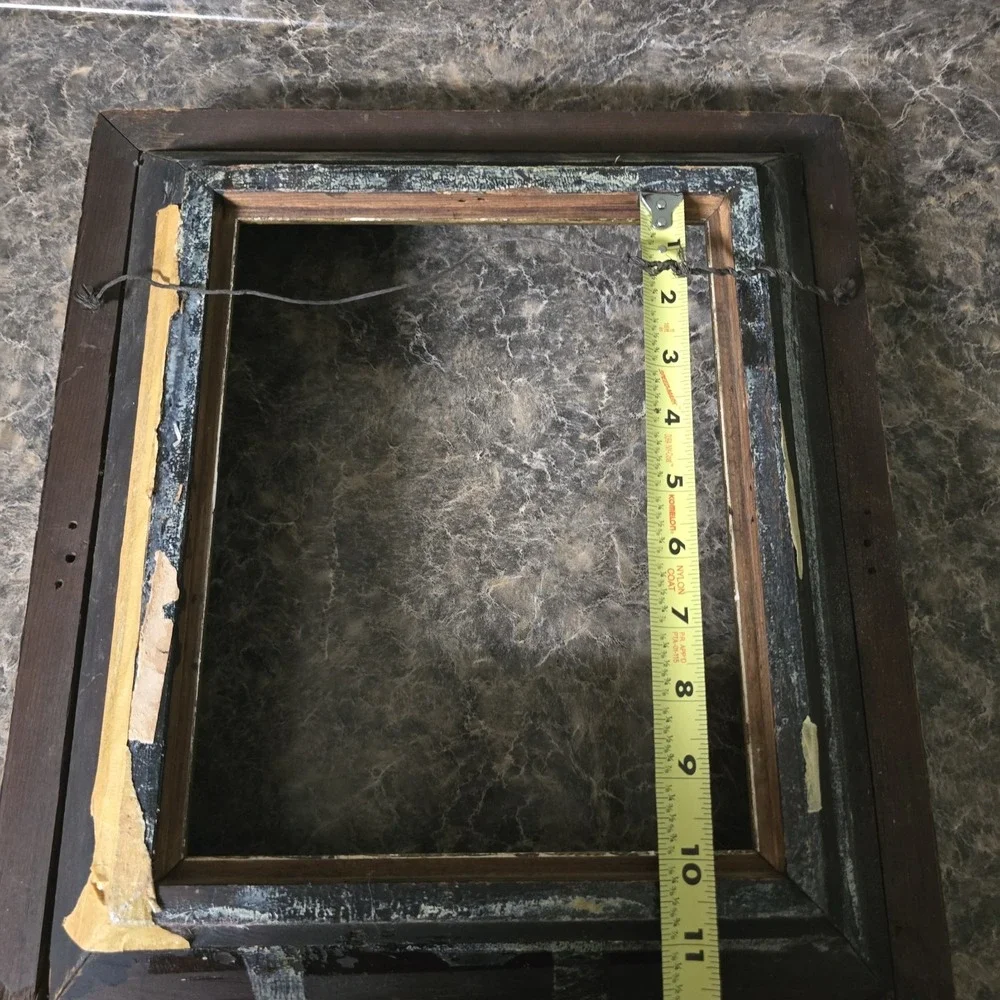 Antique Victorian Aesthetic Movement Ebonized Burl Wood Picture Frame 8x10